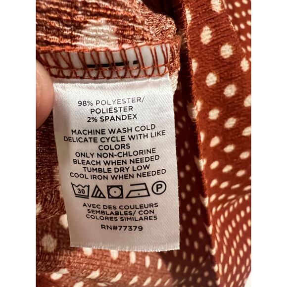 Women’s Ann Taylor Factory Polka Dot Blouse M Brown - Picture 5 of 5